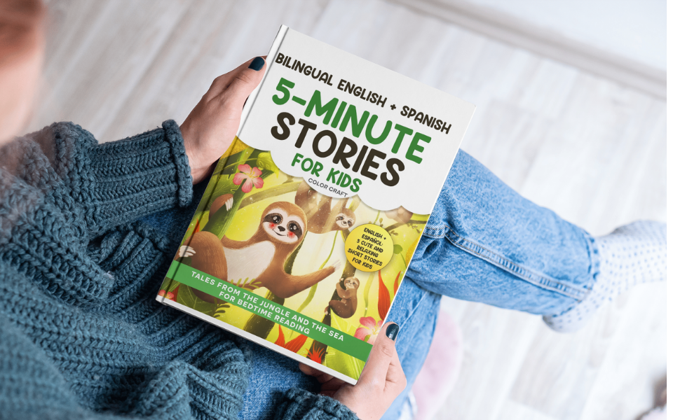Bilingual 5-Minute Stories For Kids: Tales From The Jungle And The Sea For Bedtime, in English + Spanish