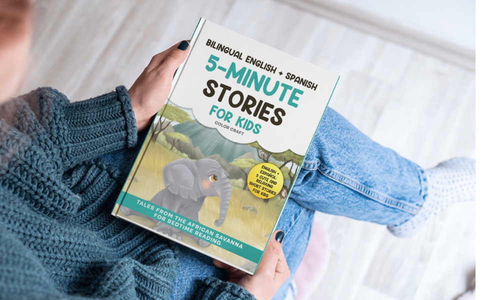 Bilingual 5-Minute Stories For Kids: Tales From The African Savanna For Bedtime, in English + Spanish