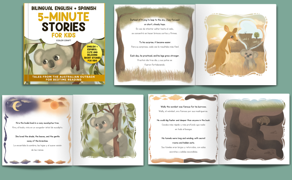 Bilingual 5-Minute Stories For Kids: Tales From the Australian Outback For Bedtime, in English + Italian (Copy)