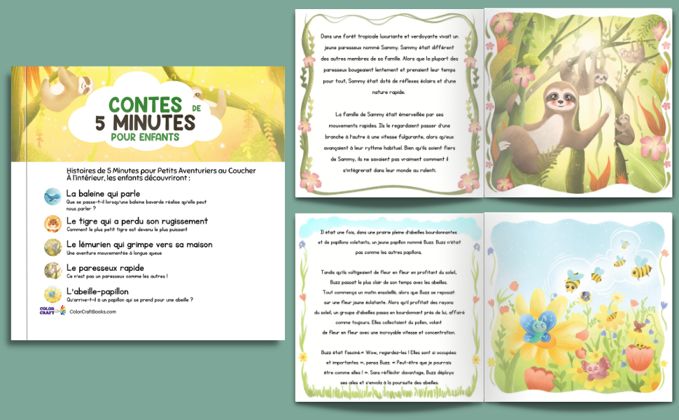 Histoires de 5 Minutes pour Enfants : Contes de la Jungle et de la Mer pour une Lecture au Coucher