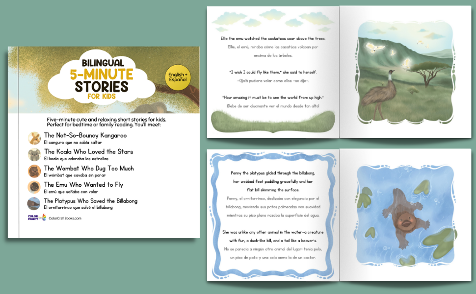 Bilingual 5-Minute Stories For Kids: Tales From the Australian Outback For Bedtime, in English + Italian (Copy)