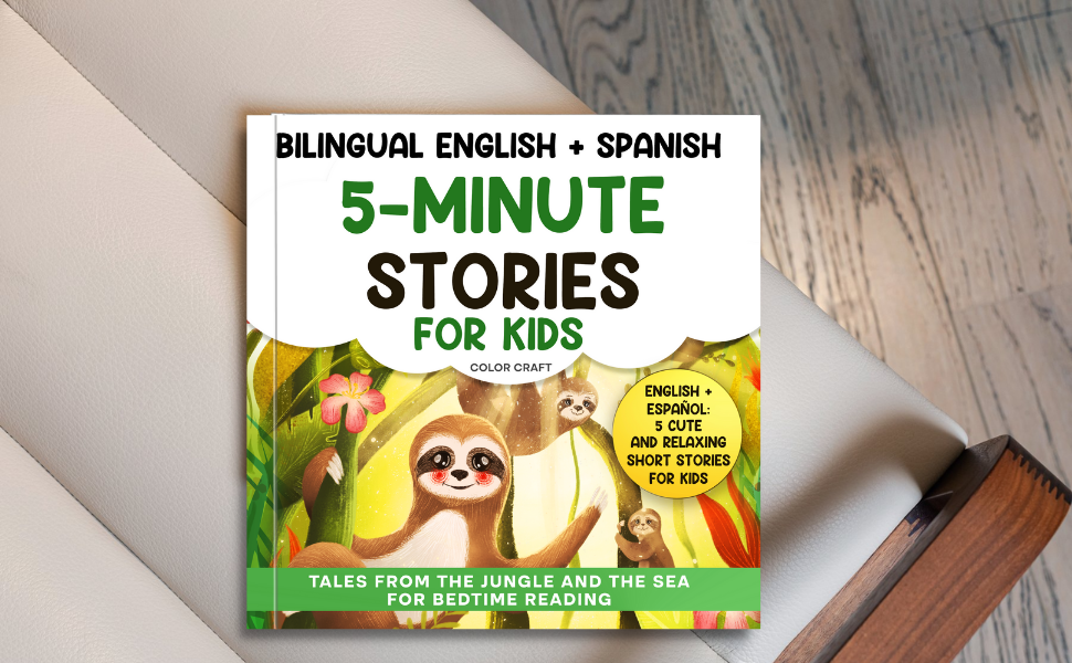 Bilingual 5-Minute Stories For Kids: Tales From The Jungle And The Sea For Bedtime, in English + Spanish
