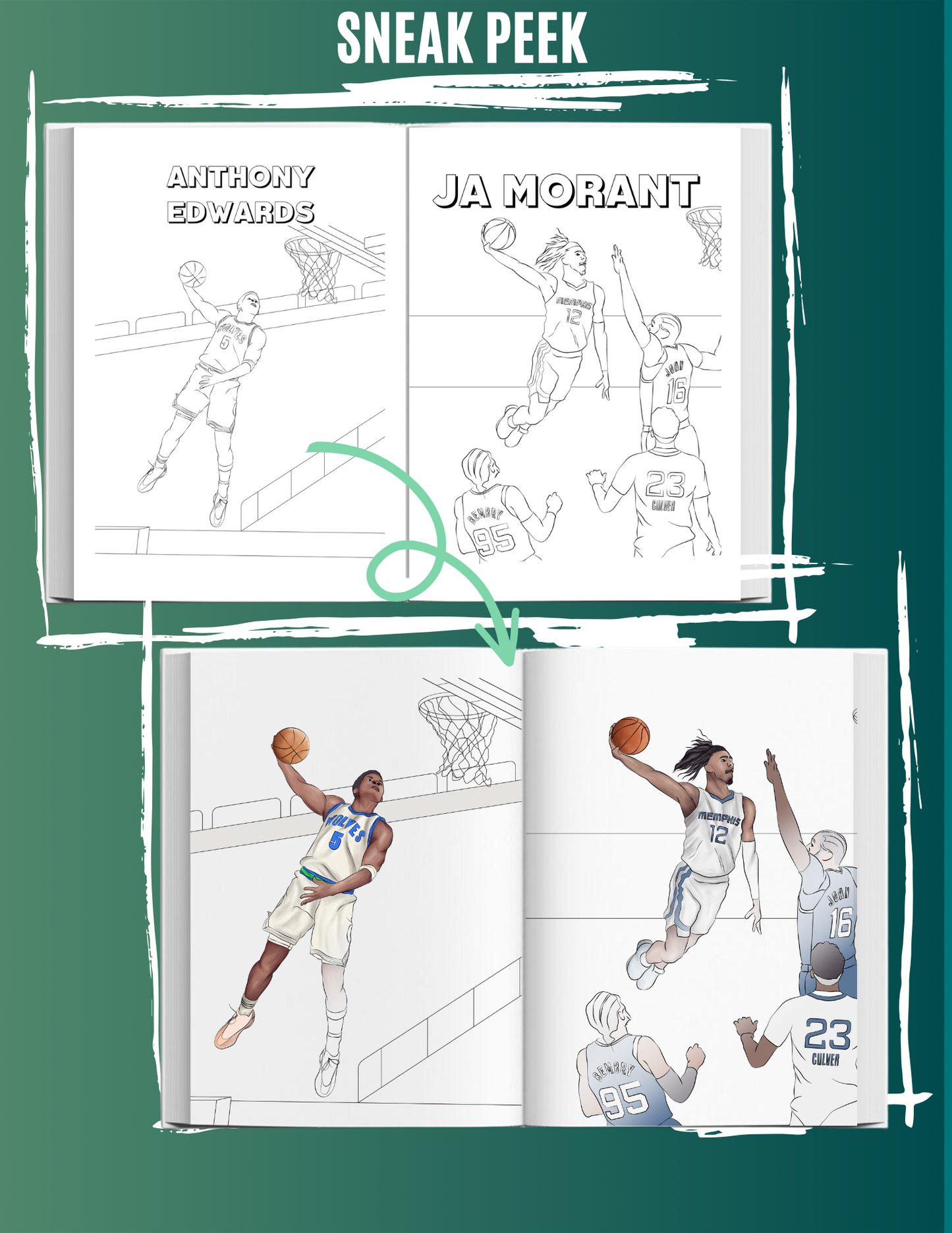 Rising Basketball Superstars Coloring Book