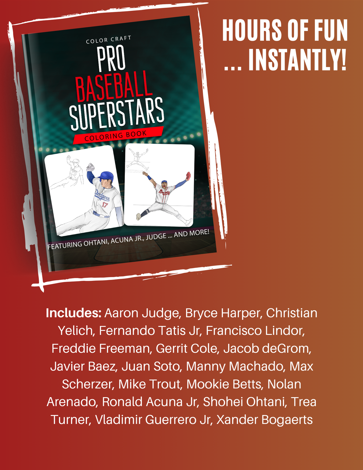 Baseball Superstars Coloring Book