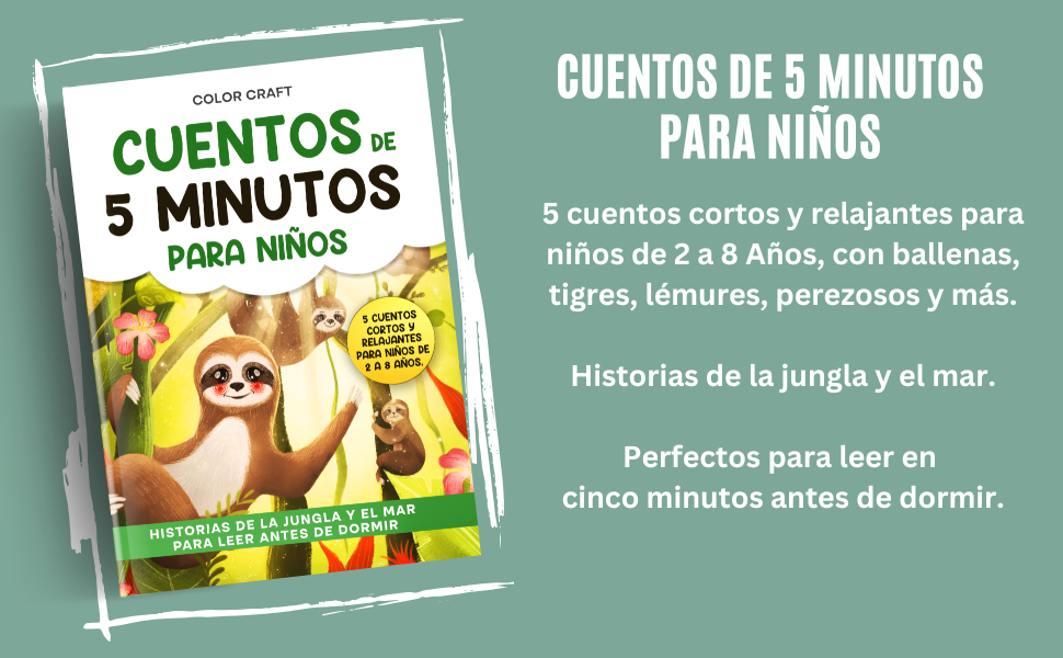 Cuentos de 5 minutos para niños: Historias de la jungla y el mar para leer antes de dormir