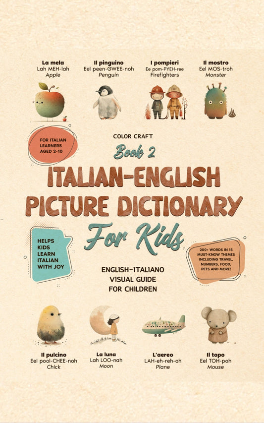Italian Words Book 2 For Kids - Bilingual Italian-English Dictionary