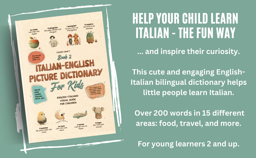 Italian Words Book 2 For Kids - Bilingual Italian-English Dictionary