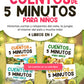 El libro definitivo de cuentos de 5 minutos para niños: 4 libros en 1: Historias cortas y relajantes del cielo, la jungla, el interior del país y mucho más!